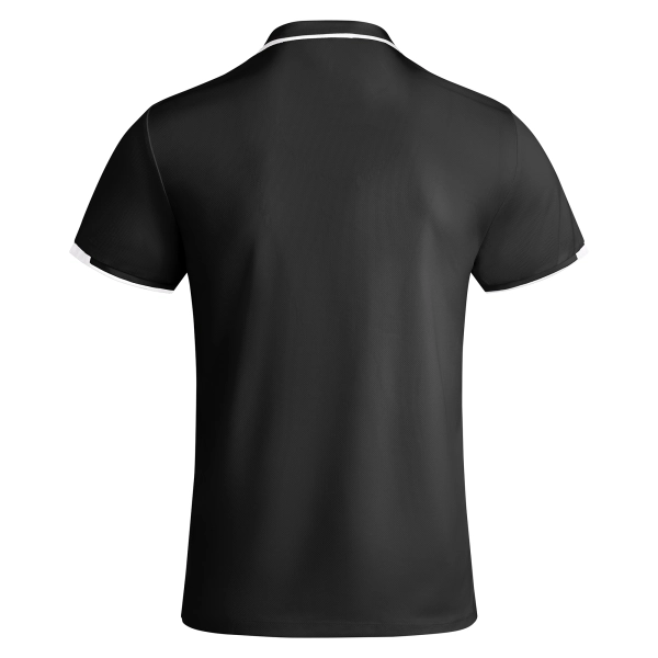 Męska elegancka koszulka polo czarna białe wstawki roz. 3XL